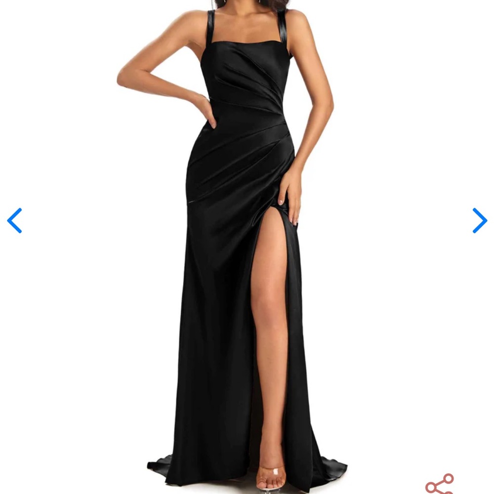 Chicsew Soft satin mermaid dress in black